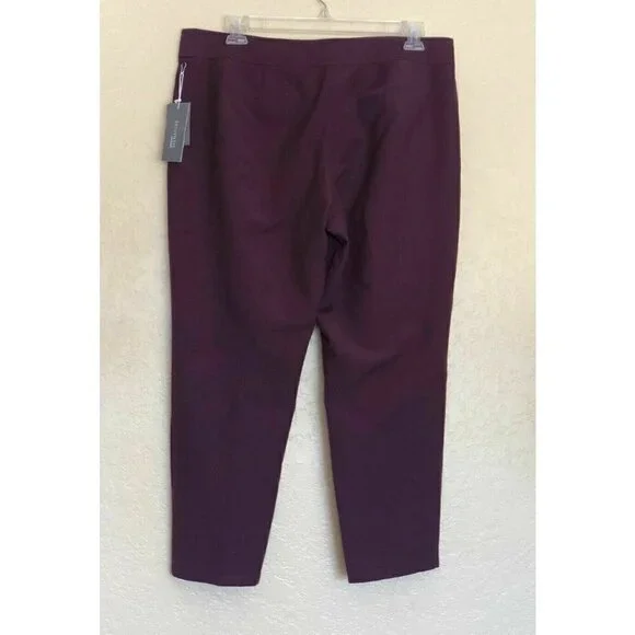 Nordstrom Signature Womens Purple Knit Slim Leg Crop Twill Pants Size 16 - Picture 9 of 12